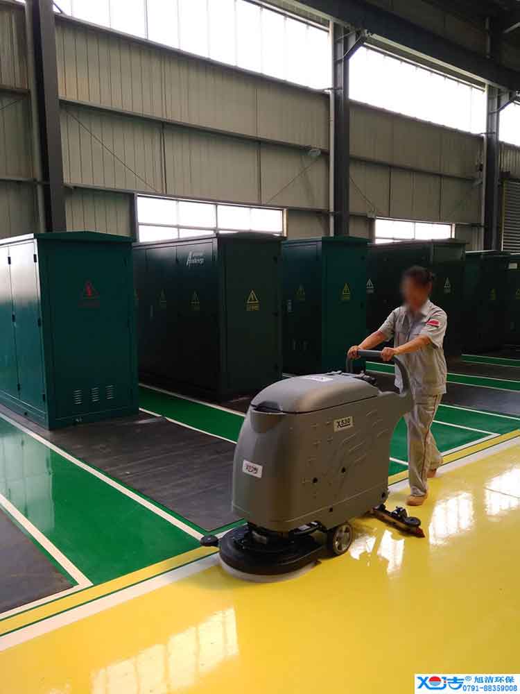 旭潔手推式多功能全自動洗地機，工廠生產倉庫工業洗地機2