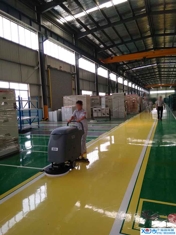 旭潔全自動電瓶洗地機，工業工廠生產車車間洗地機